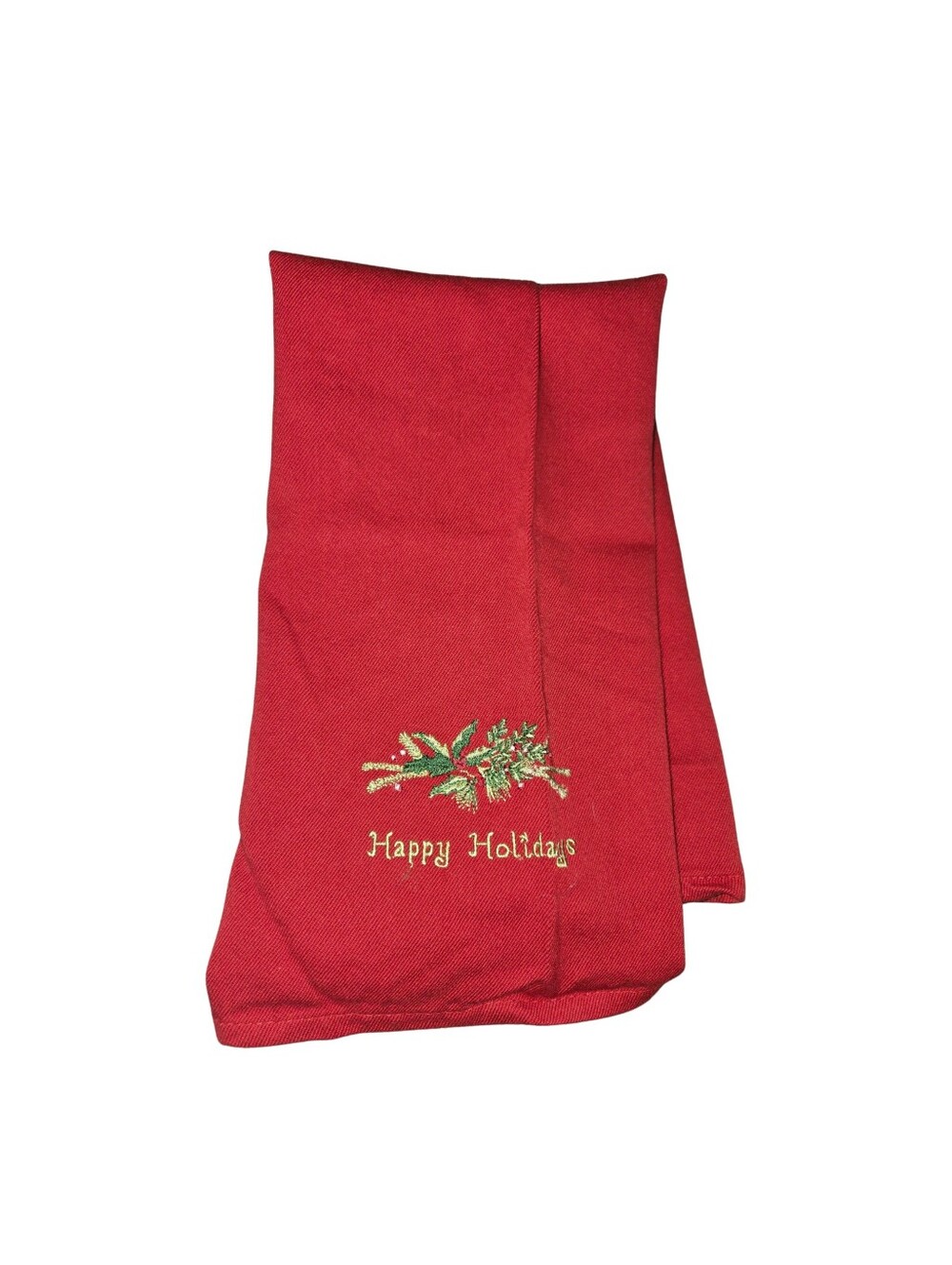 Park Designs Early 2000s Tea Towel, Happy Holidays, Deep Red, Qty 1